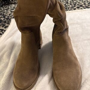 Calf genuine suede slouch boots
